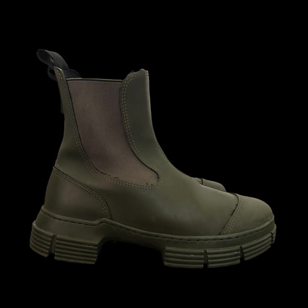 GANNI City Boots Mid Calf Boots Chunky Soles in Green Size 6 - Picture 4 of 13